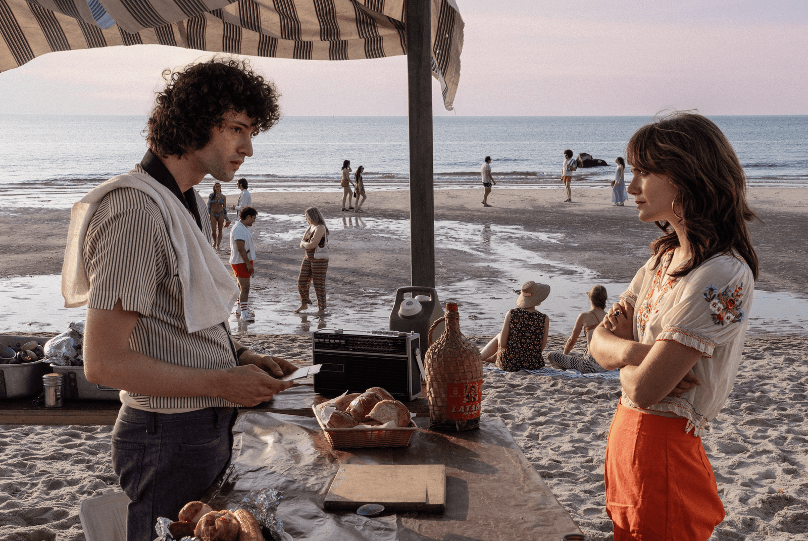 Actors Dominic Sessa and Emilia Jones in ‘Tony.’ Credit: A24