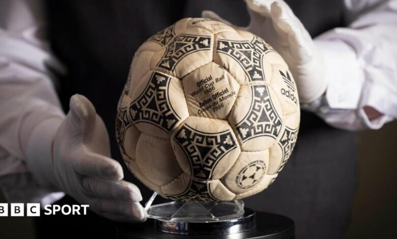 Diego Maradona’s ‘Hand of God’ football from 1986 World Cup win over England sells for £2.5m