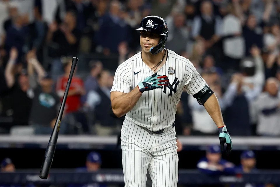 New York Yankees designated hitter Giancarlo Stanton. Credit: Vincent Carchietta-Imagn Images.