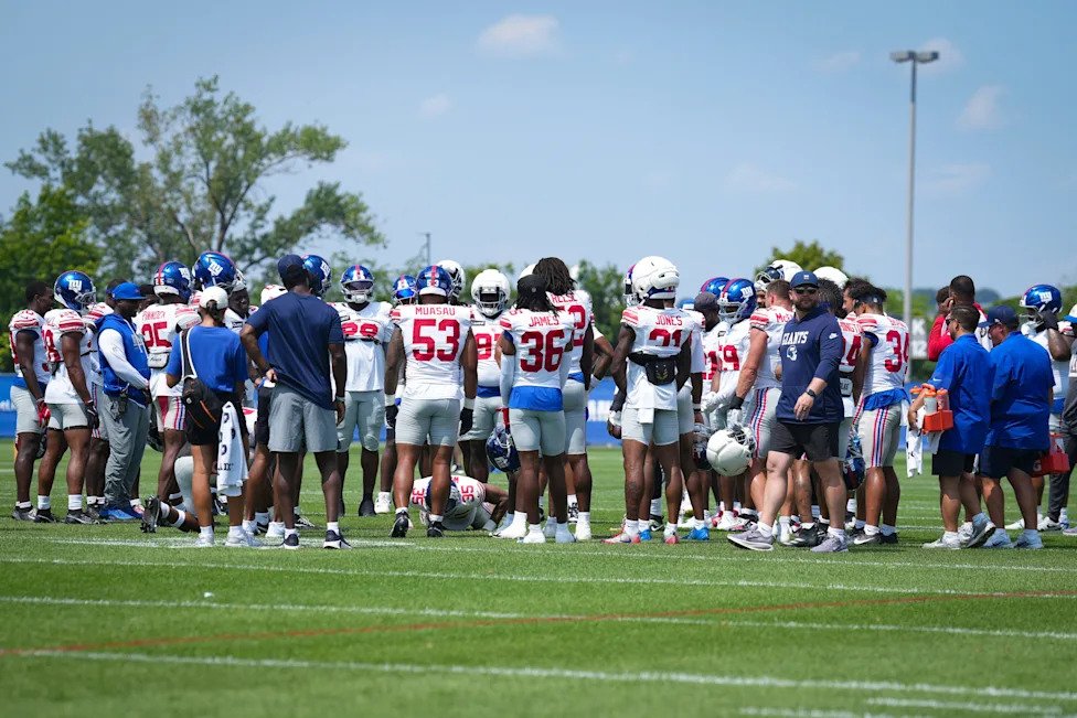The New York Giants train at Quest Diagnostics Training Center, Aug 10, 2026, East Rutherford, NJ, USA. (Yannick Peterhans/No