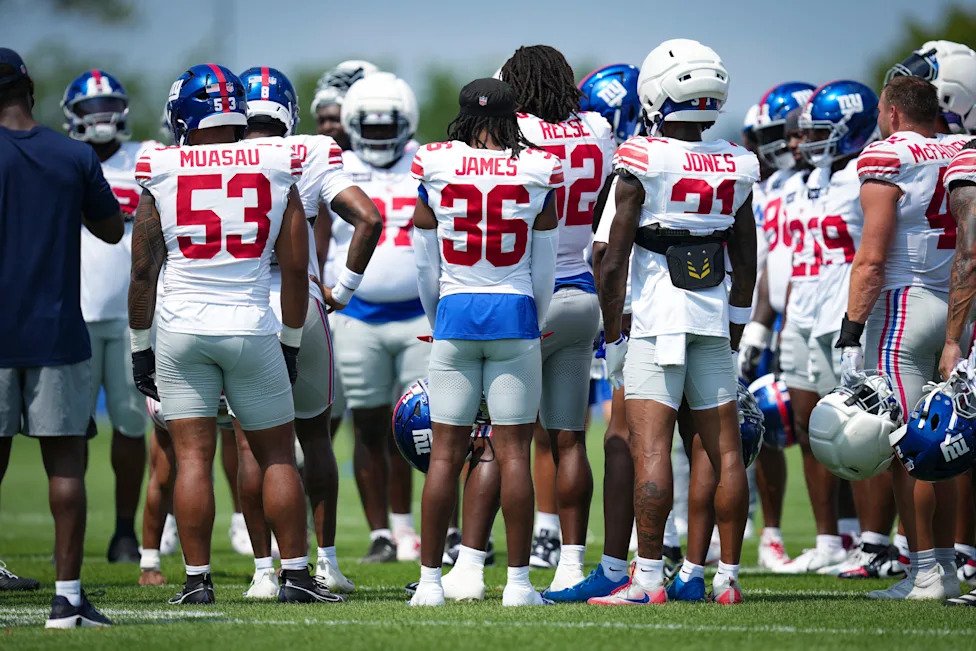 The New York Giants train at Quest Diagnostics Training Center, Aug 10, 2026, East Rutherford, NJ, USA. (Yannick Peterhans/No