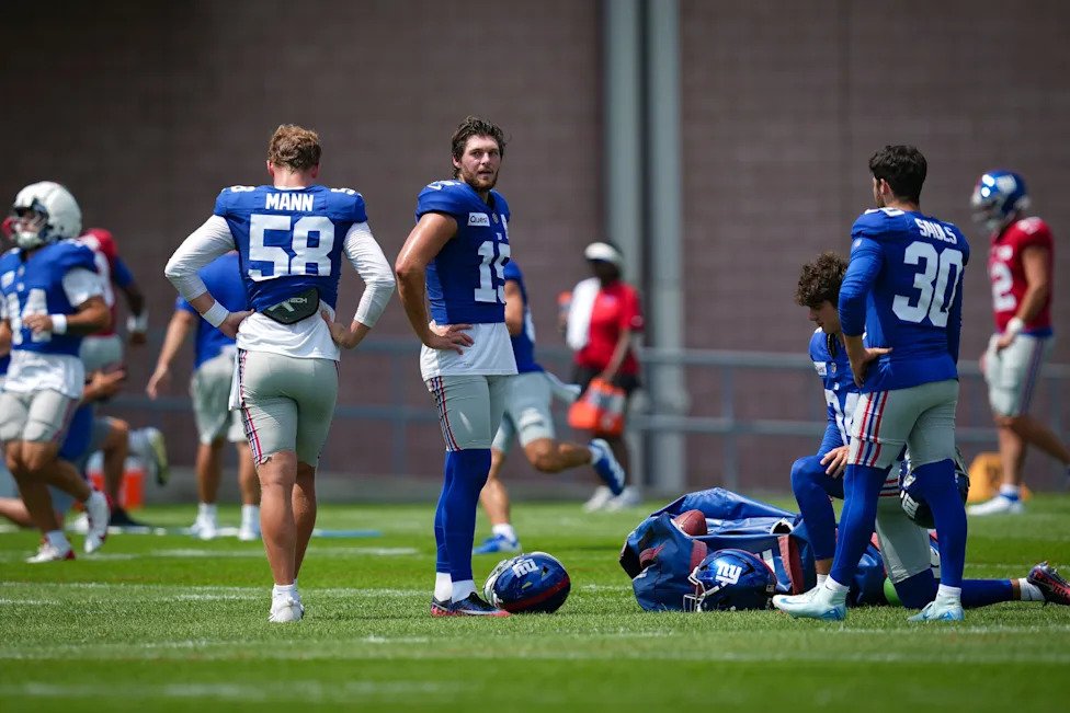 Members of the New York Giants train at Quest Diagnostics Training Center, Aug 10, 2026, East Rutherford, NJ, USA. (Yannick P