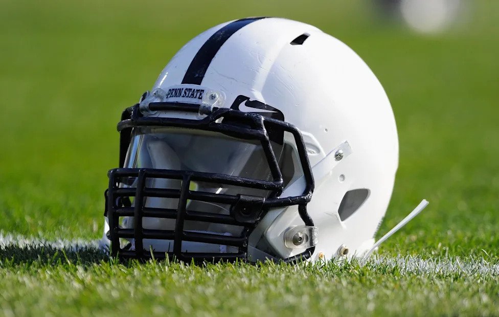 NO. 19 PENN STATE. The Nittany Lions' lids are proudly plain, with a dark blue stripe down the middle marking the only featur