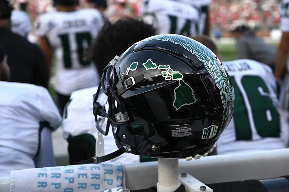 NO. 15 HAWAII. While many schools incorporate the shape of their state, it's hard to beat Hawai'i. The Rainbow Warriors proud