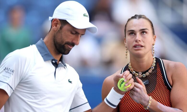 Aryna Sabalenka, Novak Djokovic fall in US Open mixed doubles Aryna Sabalenka, Novak Djokovic fall in US Open mixed doubles