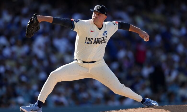 Skubal overcomes rough 1st, fans 11 in first win as Dodger Skubal overcomes rough 1st, fans 11 in first win as Dodger