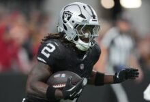 Raiders’ Ashton Jeanty exits practice with apparent knee injury