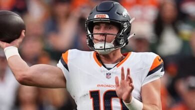 Broncos’ Bo Nix throws for TD in return from ankle injury