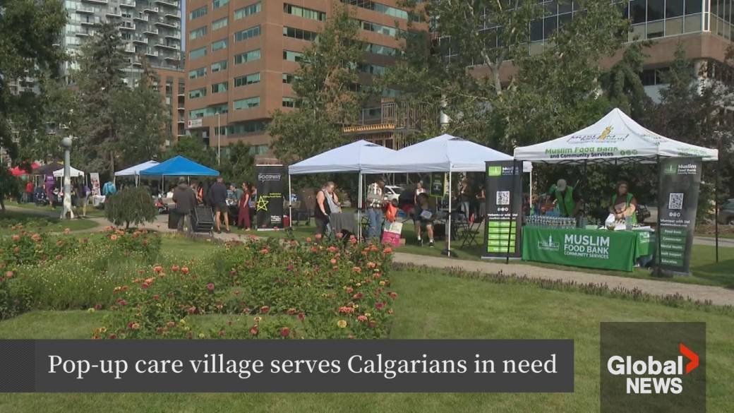 Click to play video: 'Pop-up care village offers free supports to vulnerable Calgarians'
