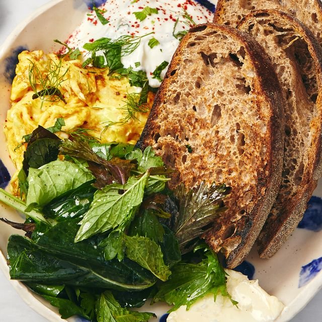 Spiced eggs with Tzatziki from Ochre Bakery Detroit MI