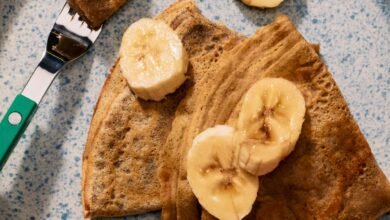Buckwheat Crepes With Banana-Sesame Jam