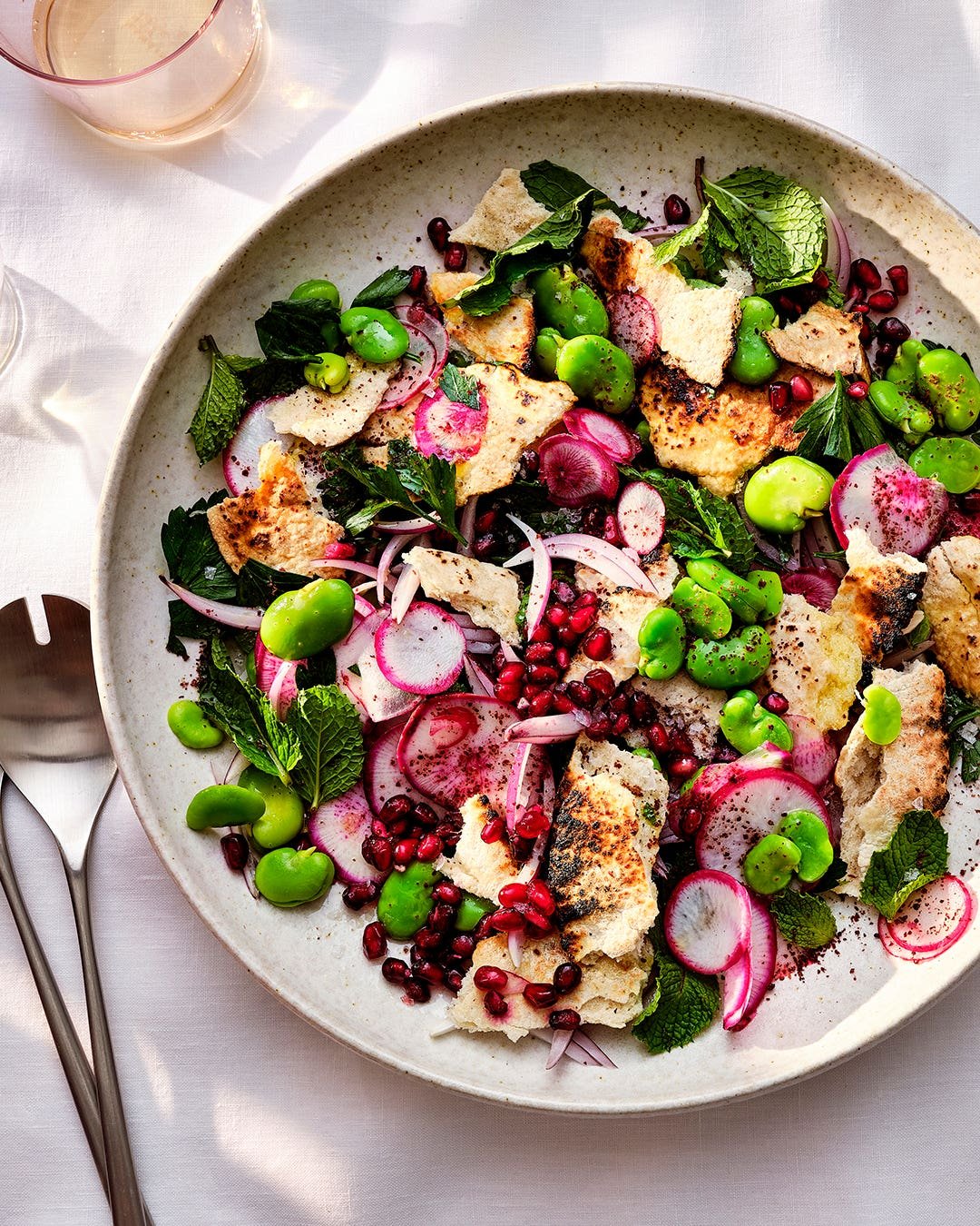 Fava Bean, Radish, and Pomegranate Fattoush Fava Bean, Radish, and Pomegranate Fattoush