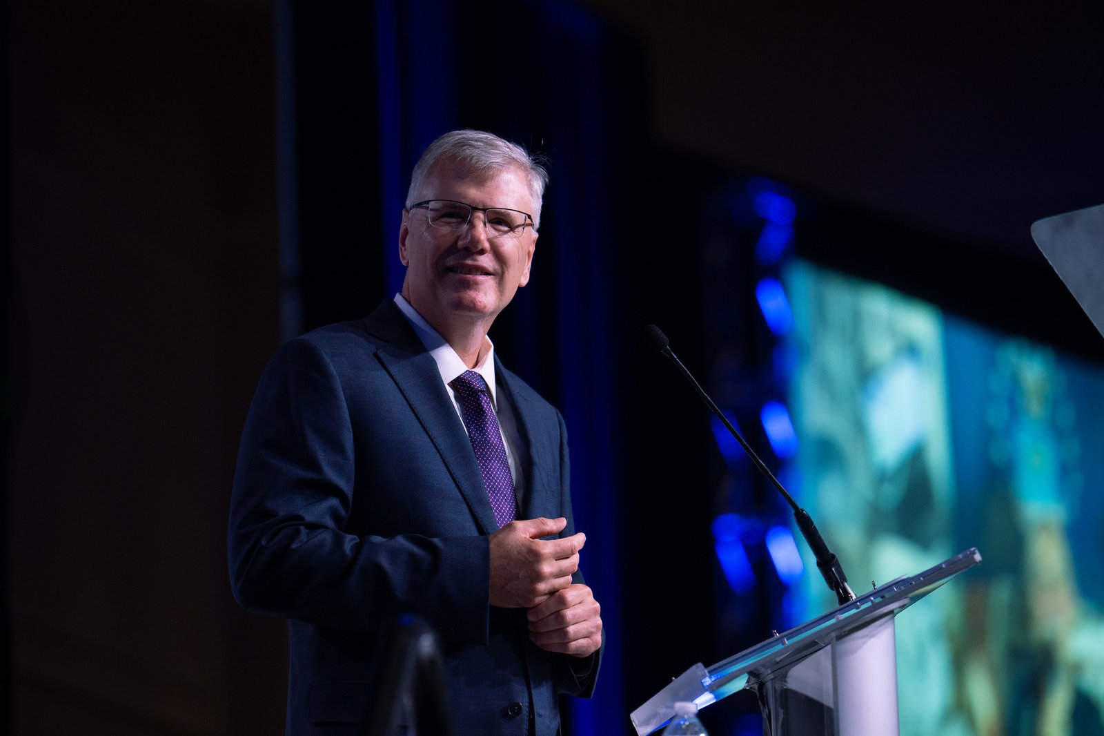 Air Force Secretary Troy Meink speaks Monday at the Air and Space Forces Association’s Air, Space & Cyber Conference in Natio