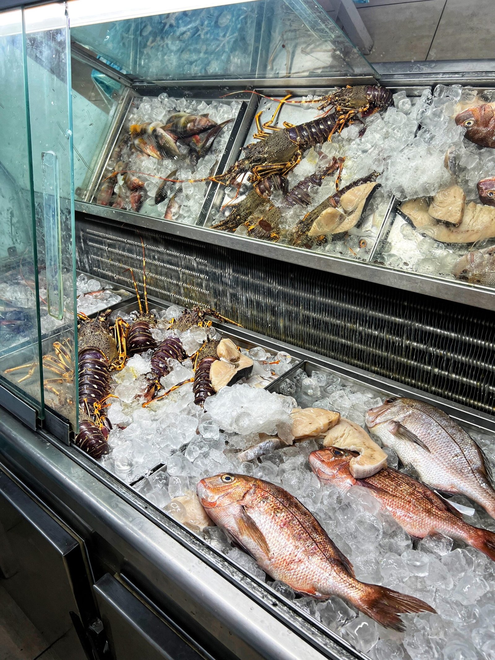 Diners are invited to take their pick from the fresh catch case at Ammoudia.