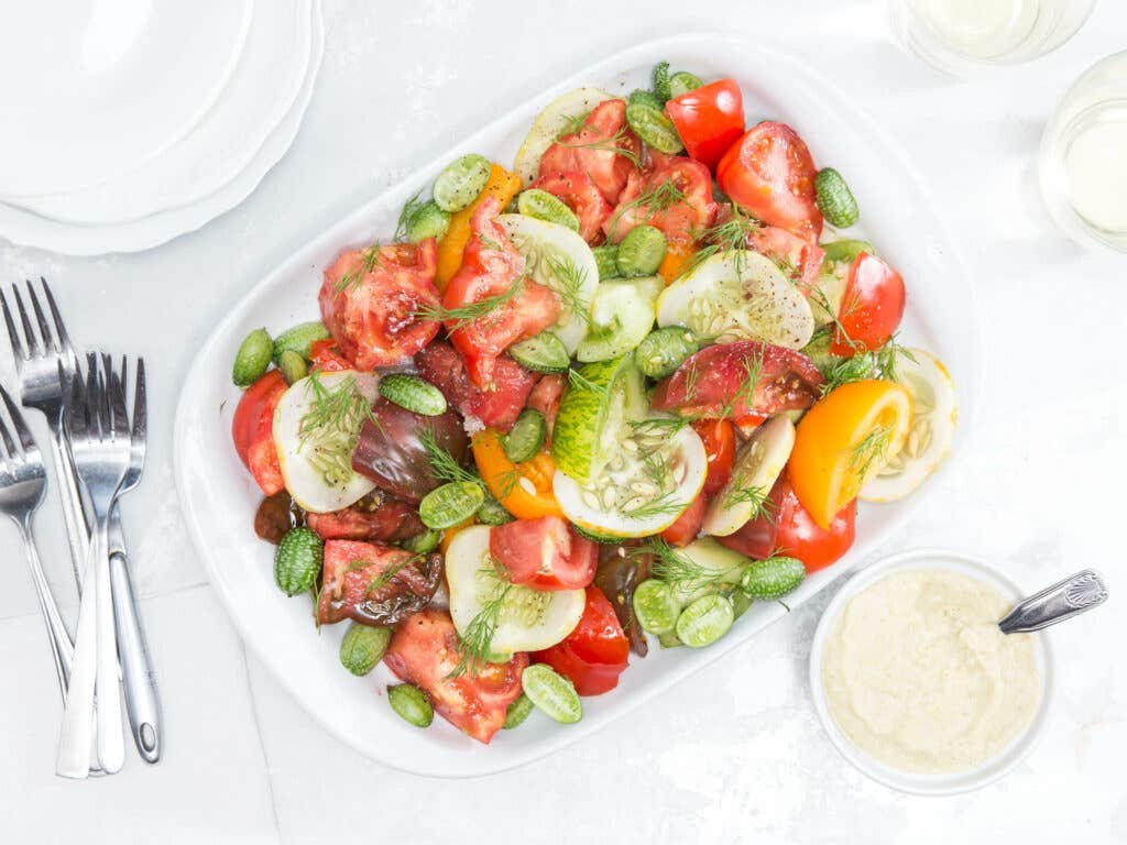Tomato-Cucumber Salad with Fennel Dressing Tomato-Cucumber Salad with Fennel Dressing