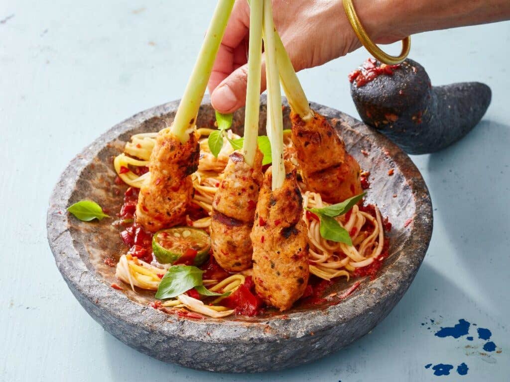 Fish Satay Sate Lilit Mackerel Skewers Fish Satay Sate Lilit Mackerel Skewers