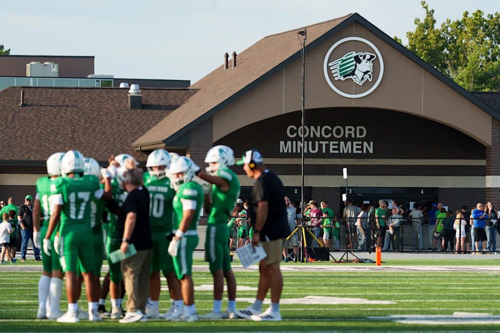 The concession stand at is seen in the background during an IHSAA football game between Concord and Elkhart at Concord High S
