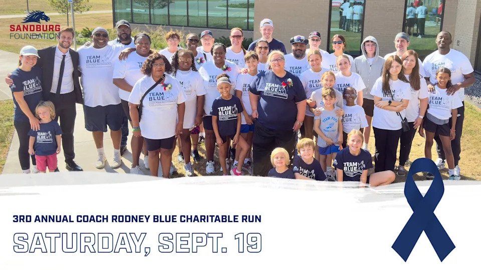 The Sandburg Foundation's Sept. 19 charitable run honors Coach Rodney Blue and raises money for the college's cross country student-athletes.