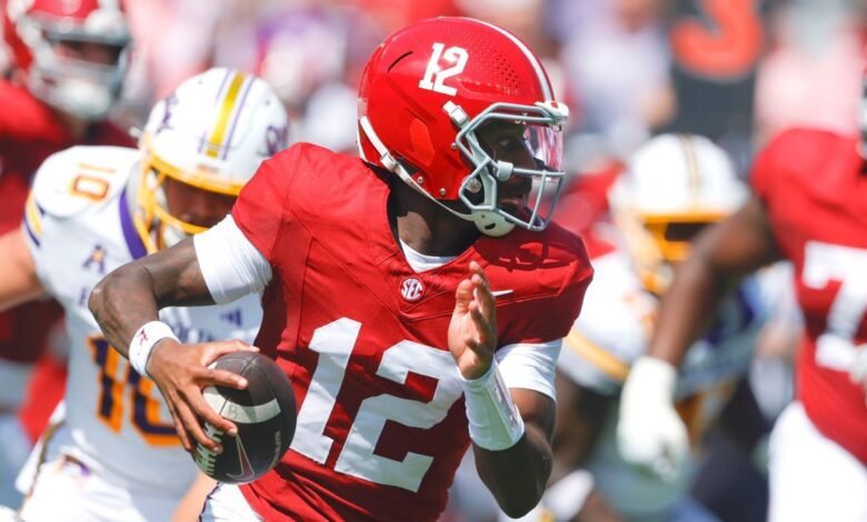 ‘Sky’s the limit’ for Alabama QB Russell after strong debut