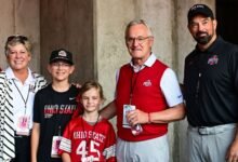 Former Ohio State coach Jim Tressel enshrined in ring of honor