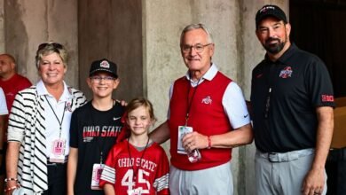 Former Ohio State coach Jim Tressel enshrined in ring of honor