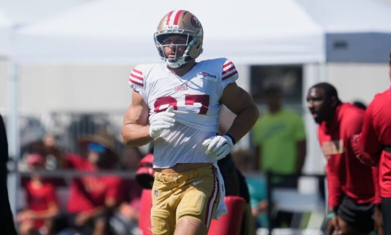 49ers’ Nick Bosa practices fully for first time since ACL injury 49ers’ Nick Bosa practices fully for first time since ACL injury