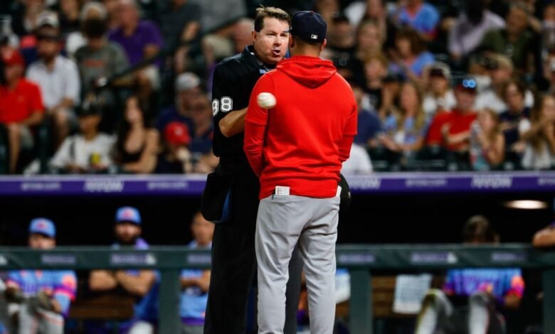 Cards, Rockies tilt caps in protest against ump, ‘power Cards, Rockies tilt caps in protest against ump, ‘power