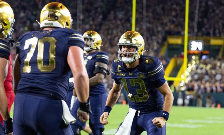 CJ Carr, Notre Dame pull away, beat Wisconsin in opener