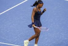 Gauff beats Jovic for 1st US Open quarters since title in ’23
