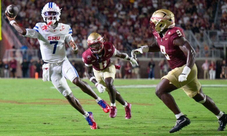 Kevin Jennings leads winning drive, No. 19 SMU outlasts FSU Kevin Jennings leads winning drive, No. 19 SMU outlasts FSU