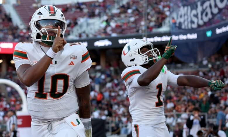 Mensah, Toney shatter Miami records in blowout of Stanford