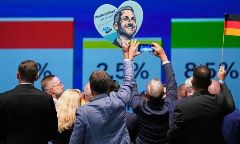 Germany’s far-right achieves an electoral breakthrough in key state election Germany’s far-right achieves an electoral breakthrough in key state election