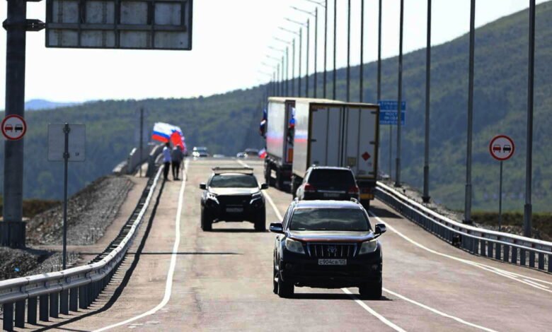 Russia and North Korea open the first road across their shared border Russia and North Korea open the first road across their shared border