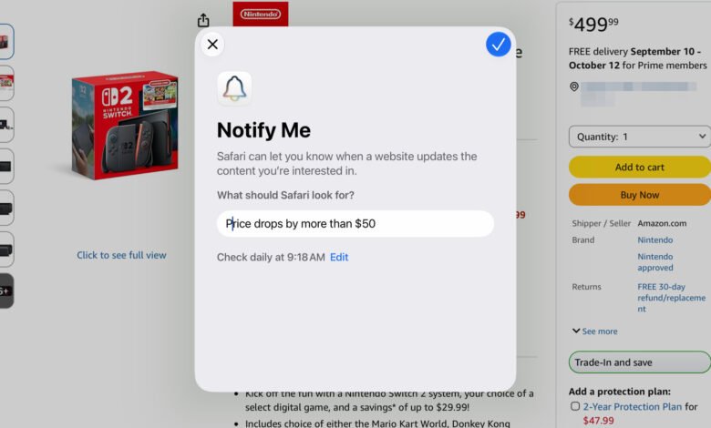 How to track prices with Safari’s Notify Me tool on iPhone, iPad and Mac How to track prices with Safari’s Notify Me tool on iPhone, iPad and Mac