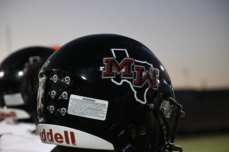 A Mineral Wells player watches from the sidelines during a Class 4A Division II football game against Iowa Park at Hawk Stadium on Friday, Oct. 9, 2026.